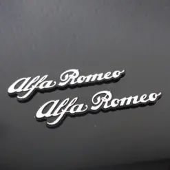 1x Alfa Romeo 3D Aluschild 55x11mm Lenkrad Spiegel Aufkleber SPEAKER Logo Emblem – Bild 4