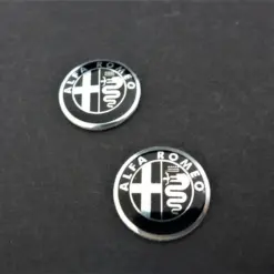 1x ALFA ROMEO Aufkleber 3D Schlüssellogo 14mm ALU Emblem Schriftzug selbstklebend SI
