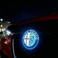 1x Alfa Romeo LED Plakette 75mm Emblem für Kühlergrill Schriftzug LOGO BLAU beleuchtet Heck Deckel Klappe für viele Modelle – Bild 7