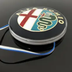 1x Alfa Romeo LED Plakette 75mm Emblem für Kühlergrill Schriftzug LOGO BLAU beleuchtet Heck Deckel Klappe für viele Modelle – Bild 9