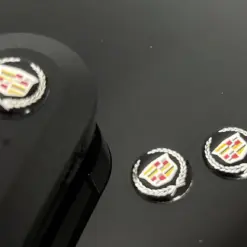 Alternative view of 1x Cadillac Schlüssel 14mm Aufkleber ALU Schlüssellogo Emblem Schriftzug LOGO Patch