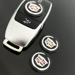 1x Cadillac Schlüssel 25mm Aufkleber ALU Schlüssellogo Emblem Schriftzug LOGO Patch – Bild 2