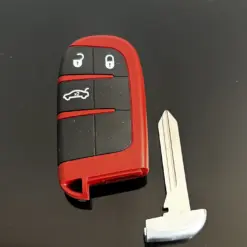 1x Dodge Challenger original Chrysler Jeep SRT Schlüsselgehäuse mit Emblem Logo Autoschlüssel in ROT