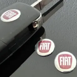 1x Fiat 500 14mm Punto Aufkleber ALU Schlüssellogo Emblem Schriftzug – Bild 2