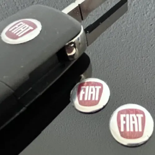 Alternative view of 1x Fiat 500 14mm Punto Aufkleber ALU Schlüssellogo Emblem Schriftzug