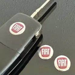 1x Fiat 500 14mm Punto Aufkleber ALU Schlüssellogo Emblem Schriftzug – Bild 3