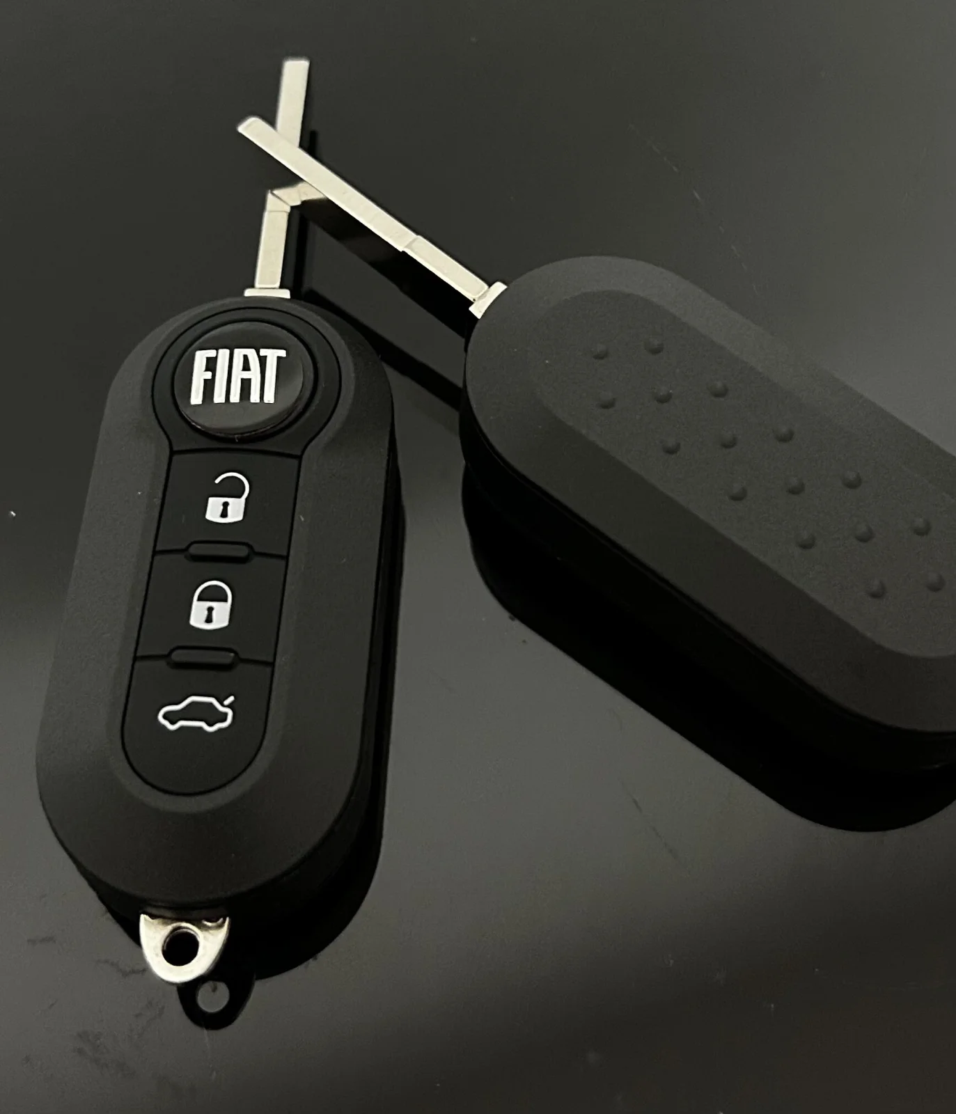 1x FIAT 500 Funkschlüssel LOGO Batterie SCHWARZ Autoschlüssel Fahrzeugschlüssel Schlüssel Fernbedienung – Bild 5