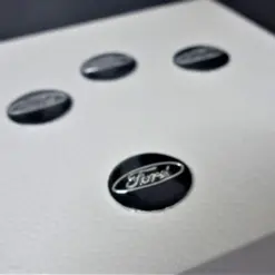 1x FORD Aufkleber 3D Schlüssellogo 14mm RUND Emblem Schriftzug selbstklebend SW – Bild 3