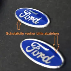 1x FORD Aufkleber Logo Schlüssellogo 18x7mm Emblem Schriftzug Ersatzemblem in Alu – Bild 3