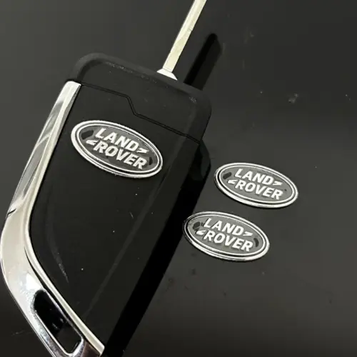 1x für LAND ROVER Schlüssel 24mm Aufkleber ALU Schlüssellogo Emblem Schriftzug LOGO für Range Rover