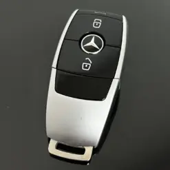 1x f&uuml;r MERCEDES Benz Funkschl&uuml;ssel 2 Tasten schwarz/silber Geh&auml;use Autoschl&uuml;ssel Fahrzeugschl&uuml;ssel Schl&uuml;ssel Fernbedienung