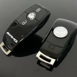 1x für MERCEDES Funkschlüssel AMG 2 Tasten schwarz Gehäuse Autoschlüssel Fahrzeugschlüssel Schlüssel Fernbedienung