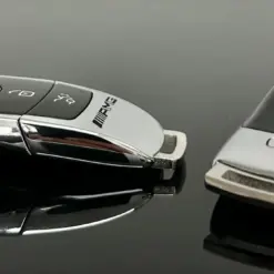 1x für MERCEDES Funkschlüssel in AMG METALL Chrom schwarz Gehäuse Autoschlüssel Fahrzeugschlüssel Schlüssel Fernbedienung – Bild 4