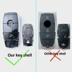 Alternative view of 1x für MERCEDES Funkschlüssel AMG in METALL silber/weiß Gehäuse Autoschlüssel Fahrzeugschlüssel Schlüssel Fernbedienung