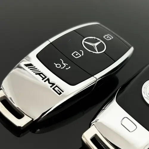 1x für MERCEDES Funkschlüssel in AMG METALL Chrom schwarz Gehäuse Autoschlüssel Fahrzeugschlüssel Schlüssel Fernbedienung – Bild 7