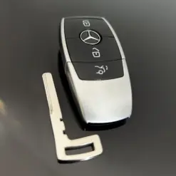 1x für MERCEDES Funkschlüssel METALL schwarz glänzend Gehäuse Autoschlüssel Fahrzeugschlüssel Schlüssel Fernbedienung mit Emblem