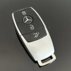 1x für MERCEDES Funkschlüssel METALL schwarz glänzend Gehäuse Autoschlüssel Fahrzeugschlüssel Schlüssel Fernbedienung mit Emblem – Bild 6
