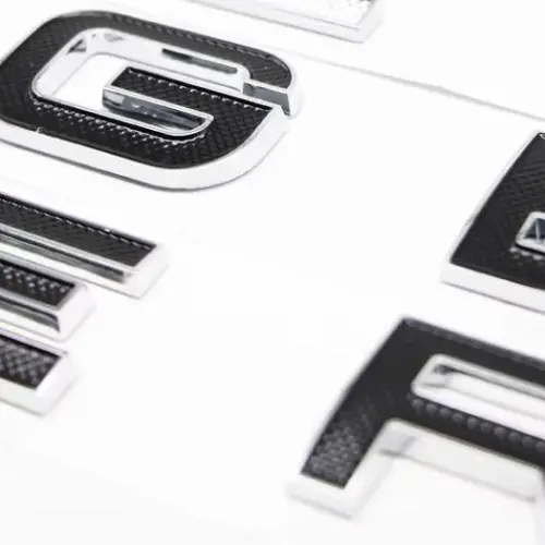 Alternative view of 1x für RANGE ROVER Emblem Schild Aufkleber Motorhaube Deckel Schrift RAND silber/schwarz