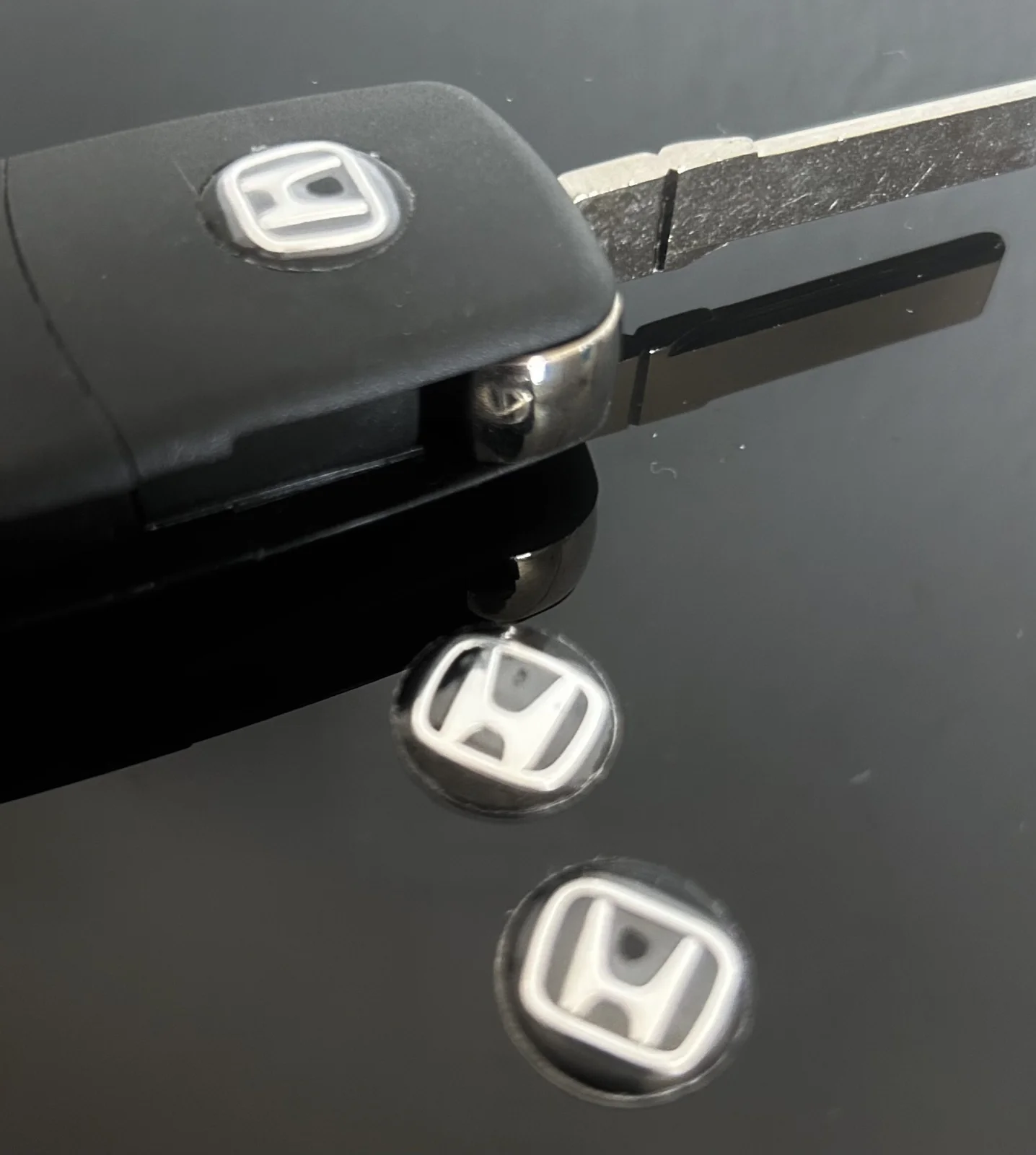 1x HONDA Schlüssel 14mm Aufkleber ALU Schlüssellogo Emblem Schriftzug LOGO – Bild 2