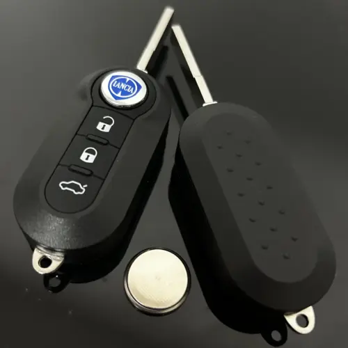 1x LANCIA Funkschlüssel LOGO Batterie SCHWARZ Autoschlüssel Fahrzeugschlüssel Schlüssel Fernbedienung