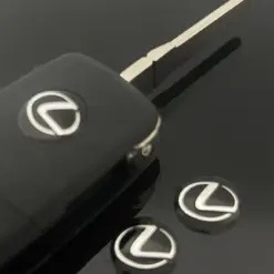 1x LEXUS 14mm Aufkleber ALU Schlüssellogo Emblem Schriftzug schwarz Schlüsselemblem – Bild 4