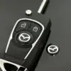 1x MAZDA new Schlüssel LOGO 14mm RUND Aufkleber ALU Schlüssellogo Emblem Schriftzug LOGO
