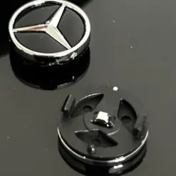1x MERCEDES Schlüsselemblem für Gehäuse wie abgebildet glänzend schwarz Schlüssellogo Emblem Schriftzug LOGO original Stern – Bild 4