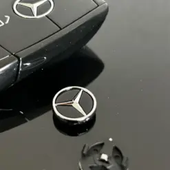1x MERCEDES Schlüsselemblem für Gehäuse wie abgebildet glänzend schwarz Schlüssellogo Emblem Schriftzug LOGO original Stern – Bild 5