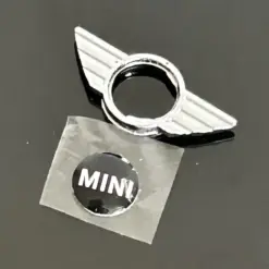 1x MINI Aufkleber 2 teilig Schlüssellogo Emblem Schriftzug Logo für Schlüssel ALU – Bild 2