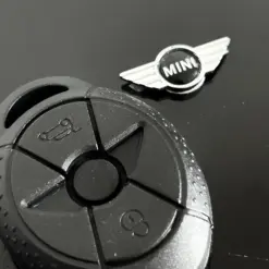 1x MINI Aufkleber 2 teilig Schlüssellogo Emblem Schriftzug Logo für Schlüssel ALU – Bild 5