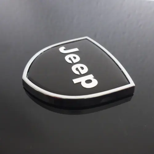 2x neu für JEEP Collection Schild Emblem Logo 4cm glänzend schwarz Aufkleber selbstklebend Schriftzug – Ansicht 1