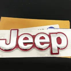 1x neu für Jeep Emblem 155mm Metall ROTCHROM Schriftzug Logo OVP Patch selbstklebend