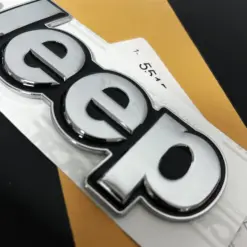 Alternative view of 1x neu für Jeep Emblem 155mm Metall SCHWARZ CHROM Schriftzug Logo OVP Patch selbstklebend