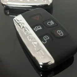 1x NEU JAGUAR Schlüsselgehäuse 4 Tasten Metall Kunststoff schwarz mit Logo Emblem Autoschlüssel Fernbedienung – Bild 3