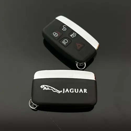 1x NEU JAGUAR Schlüsselgehäuse EDITION 4 Tasten Metall Kunststoff schwarz mit Logo Emblem Auto Schlüssel Fernbedienung