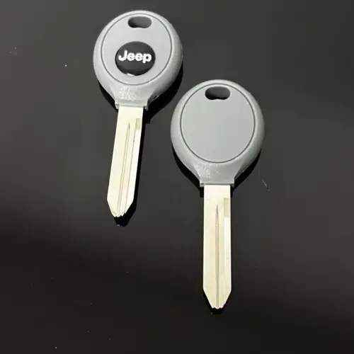 1x NEU Jeep Chrysler Dodge Schlüsselgehäuse GRAU mit Logo Emblem Ersatzschlüssel Autoschlüssel