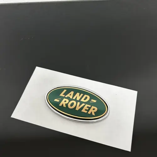 1x neu LAND ROVER Emblem + Trägerplatte 9 x 4,9cm grün/gold Emblem Schriftzug Logo Heck Grill LR053190 DAH100680 LR088950 – Bild 4