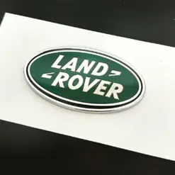 1x neu LAND ROVER Emblem + Trägerplatte 9 x 4,9cm grün/silber Emblem Schriftzug Logo Heck Grill LR053190 LR088950 DAH100680 – Bild 2