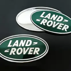 1x neu LAND ROVER Emblem + Trägerplatte 9 x 4,9cm grün/silber Emblem Schriftzug Logo Heck Grill LR053190 LR088950 DAH100680