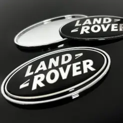 1x neu LAND ROVER Emblem + Trägerplatte 9 x 4,9cm schwarz/silber Emblem Schriftzug Logo Heck Grill LR053190 DAH100680 LR088950 – Bild 2