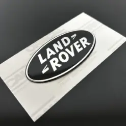 1x neu LAND ROVER Emblem + Trägerplatte 9 x 4,9cm schwarz/silber Emblem Schriftzug Logo Heck Grill LR053190 DAH100680 LR088950 – Bild 5