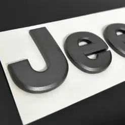 1x neu original Jeep Emblem 160mm GRAU matt Schriftzug Logo OVP Patch selbstklebend – Bild 2