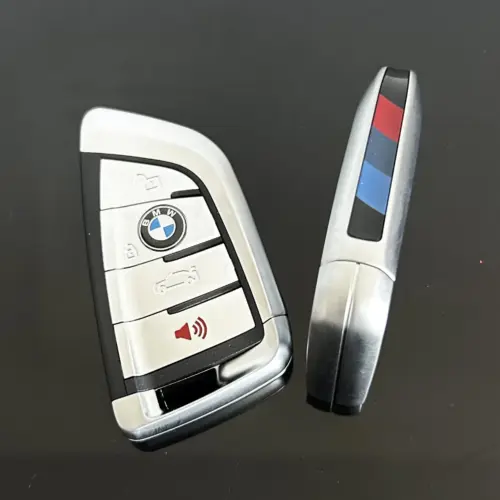 1x NEU Schlüssel Gehäuse 4 Tasten mit EMBLEM für BMW METALL 3 5 6 8 X3 X4 X5 X7 G-Serie G21 G20 G31 G30