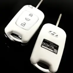 1x ORIGINAL Hyundai Schlüsselgehäuse WEIß + Emblem Funk Fernbedienung Autoschlüssel iX35 i30 i20 i30 i35 iX20 iX35 – Bild 3