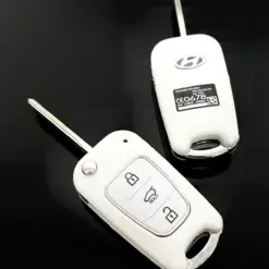 1x ORIGINAL Hyundai Schlüsselgehäuse WEIß + Emblem Funk Fernbedienung Autoschlüssel iX35 i30 i20 i30 i35 iX20 iX35 – Bild 6