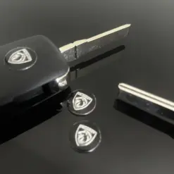 Alternative view of 1x PEUGEOT new Schlüssel 14mm Aufkleber ALU Schlüssellogo Emblem Schriftzug LOGO