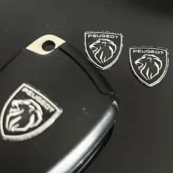 1x PEUGEOT new Schlüssel 15x13mm Aufkleber ALU Schlüssellogo Emblem Schriftzug LOGO – Bild 3