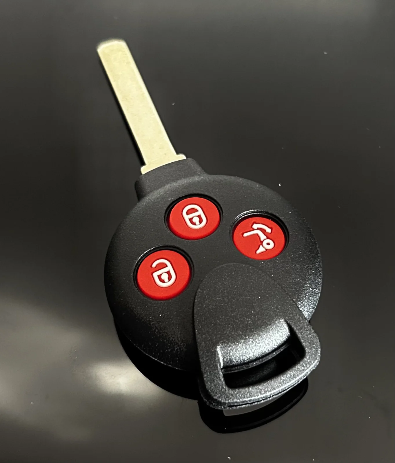 1x SMART Schlüsselgehäuse 2007-2013 schwarz/rot Schlüssel Rohling Fortwo 450 Forfour Roadster Cabrio Roadster Coupe – Bild 4