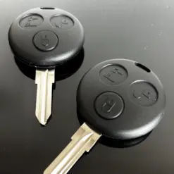 1x SMART Schlüsselgehäuse schwarz + Emblem Schlüssel Rohling Fortwo 450 Cabrio City Coupe – Bild 2