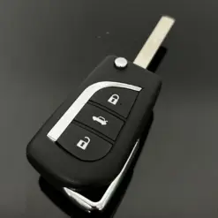 1x TOYOTA Autoschlüssel + Emblem Logo Fahrzeug Schlüsselgehäuse Fernbedienung Toyota Corolla RAV4 bis 2013 Aygo Hilux